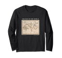 世界の古い地図DAVIDBURR1850地理長袖Tシャツ