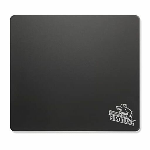 SIROOLAC グラスゲーミングマウスパッド 320MM×360MM FPSゲーム 特殊強化ガラス 耐久性に優れ 厚さ3MM 正確かつ迅速に対戦相手を狙い撃つことができます(320MM×360MM, ブラック)