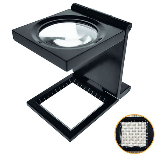 MAGDEPO折りたたみ式スタンド縞見ルーペ6倍倍率リネンテスタールーペ目盛り付き繊維鑑識色校正精密作業..