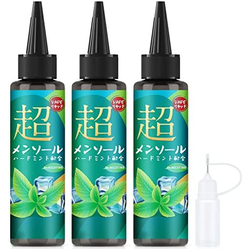 電子タバコ リキッド 超メンソール ハードミント配合 爽快感アップ 180ML 特大容量 国産ハッカ使用 VAPE りきっど ニードルボトル付き ニコチン・タールゼロ KINOE 1