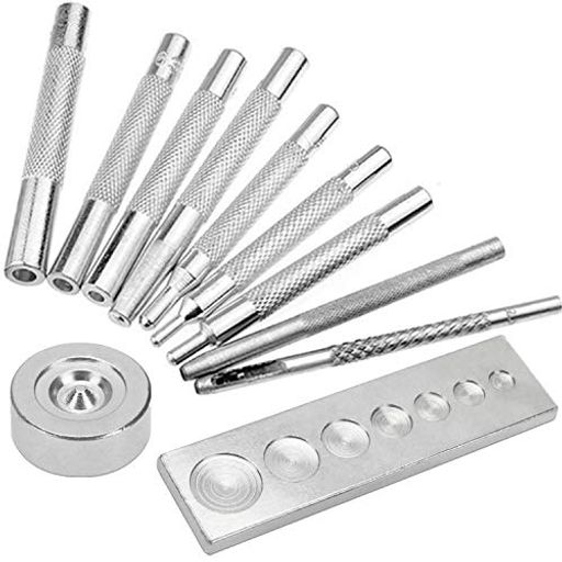 [Yヤクニタツ]レザークラフトホック打ち具11点セットハトメ万能打ち台カシメ打ち革細工打ち具道具