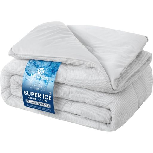 VK Living 夏用掛け布団 肌掛け布団 シングル リバーシブル 【SUPER ICE】冷感&タ...