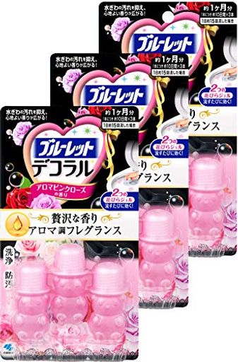 【まとめ買い】ブルーレットデコラル トイレ便器の内側 香りと汚れ着付防止の花びらジェル アロマピンクローズの香り 約30日分×3個 【まとめ買い】ブルーレットデコラル トイレ便器の内側 香りと汚れ着付防止の花びらジェル アロマピンクローズの香り 約30日分×3個