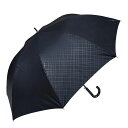 ベーシックスタンダード傘メンズ長傘大きい親骨70cm直径120cm8本骨軽量丈夫グラスファイバー骨ワンタッチジャンプ撥水黒格子柄おしゃれブランドコムサCOMMEdesCOMME