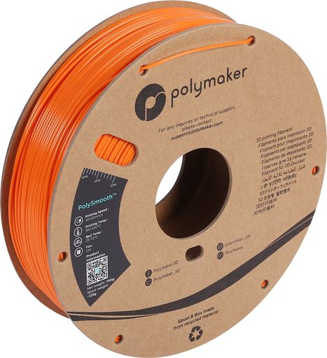 推奨プリント温度:210 – 230 °C 推奨プリント速度: 40 – 90 mm/s スプールサイズ: 直径 = 20 cm、ホルダ用穴径 = 5.5 cm、厚さ = 4.5 cm 推奨ヒートベッド温度:最高70 °C