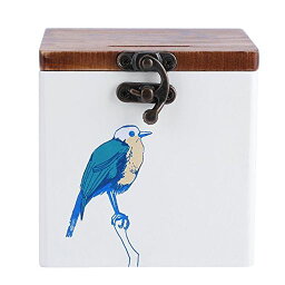 スタイル 青い鳥木製貯金箱キャッシュバンク硬貨貯金箱木製コンテナ(蓝鸟)