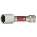 トネ(TONE)プロテクター付クイックフィット薄型ロングホイルナットソケットHP3APQF-19LN差込角9.5mm(3/8”)レッド二面幅19mm