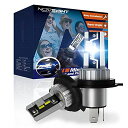 NOVSIGHTh4ledヘッドライトhilo切替6500k30W*2新基準車検対応高性能LEDチップ搭載ledh4バルブホワイト12V車用LEDランプファンレス静音2個セット取り付け簡単DC9V-18V対応40w