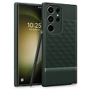 CaseologyGalaxyS23Ultraケースギャラクシーs23ultraケースパララックス耐衝撃立体3Dパターンワイヤレス充電対応-ミッドナイトグリーン