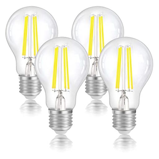 FLSNT LED電球 E26口金 昼白色 75W形相当 エジソン電球 8W 5000K 1055LM フィラメント電球 シャンデリア用 レトロ電球 雰囲気 高演色 広配光タイプ 非調光タイプ PSE認証済み 4個入