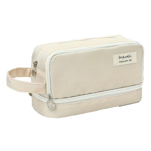 ペンケース筆箱大容量3層ふでばこおしゃれ鉛筆ケースシンプル多機能収納バッグ付箋付き鉛筆ポーチ小物入れ化粧バッグ男の子女の子小学生中学生高校生大学生社会人用(ホワイト22cmx10cmx…