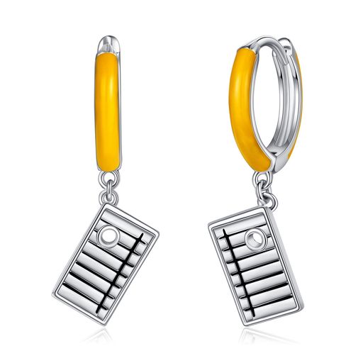 鉛筆フープピアスシルバー925金属アレルギー対応クレヨンフープピアス鉛筆ピアス鉛筆アクセサリーレデ..