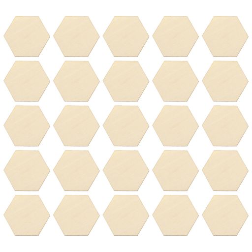 ARTIBETTER50個セット2.36インチブナ木製六角形ウッドチップDiy手芸用木製装飾パーツ誕生日結婚式クリ..