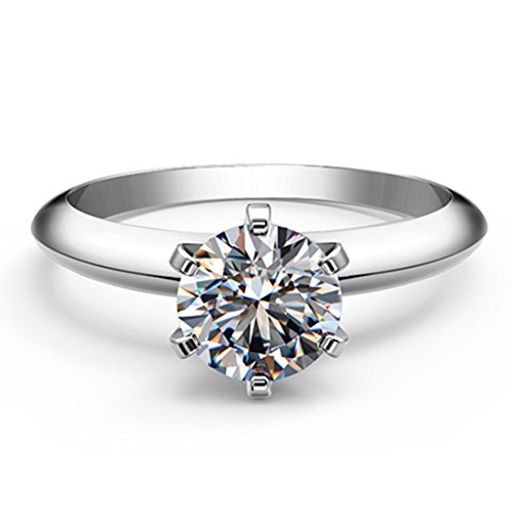[3MNSCD] 0.6CT婚約指輪 纯银 女性のための ブランド品質 18Kホワイトゴールドメッキ 結婚 ジュエリー
