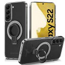 GalaxyS225GケースSC-51C|SCG13MagSafe対応透明リング付きギャラクシーS22クリアケースタンド機能ストラップホール付き擦り傷防止滑り止め落下防止(GalaxyS22透明ケース)