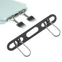 ZXZONEIPHONEHANGストラップホルダースマホストラップホルダー2口ダブルリング極薄0.3MMステンレス製薄型丈夫充電影響なし落下紛失防止(IPHONE対応)(ブラック-TQ)(2)