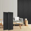 Walspaxウッドパネル吸音ボード120x40cm2PC吸音材防音壁木製3d防音パネル騒音対策木板ウォールパネル防音室音工房歌練習ゲーム隣の部屋うるさいピアノカラオケ(ブラックオーケン)