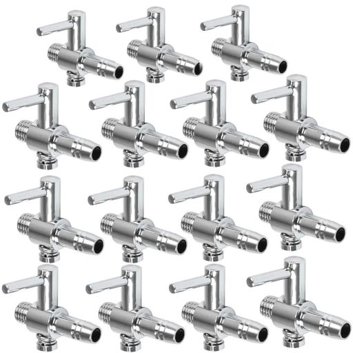 WanFengXueステンレスレバーバルブエアチューブ用15個セット気流制御一方コックエアチューブ水槽エア調節エアレーション分岐コックレバーバルブ