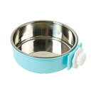 THAIN ペットボウル ハンガー ゲージ用 犬猫用 フード ボウル ウォーターボウル ペット食器 犬用食器 餌皿 ステンレス製 (L ブルー)(3)