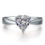 [THREE MAN] 婚約指輪スターリングシルバーハートカットNSCDダイヤモンド女性用ホワイトゴールドメッキソリティア結婚指輪