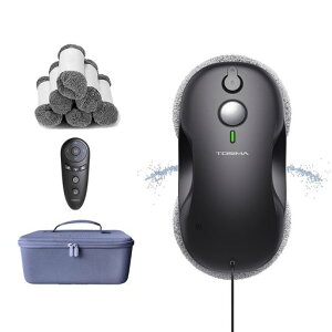【新型窓掃除ロボット】TOSIMA(トシマ)W3窓拭きロボット自動水スプレー付き窓ふきロボット窓ガラス掃除機窓用3800PAスマートガラスクリーナーAI搭載/遠隔操作/落下防止/水拭き屋内屋外高層…