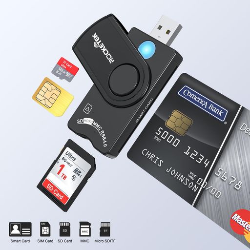 【2024新登場3in1】CACリーダーDODミリタリーUSB共通アクセスCACスマートカードリーダー、SIMおよびMMC..