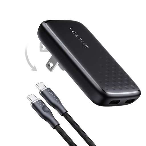 VOLTMEPD充電器45WUSB-C薄型2ポート14.2MMTYPE-C高出力急速充電器GAN窒化ガリウム小型折りたたみ式プラグタイプC充電器薄型PSE技術基準適合IPHONE13/14/15/16PRO