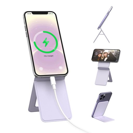 Bettdowスマホスタンド卓上携帯スタンド強力磁力スタンドPUレザー素材耐久七変化マルチスタンド薄型軽量多角度調整折り畳みマグネットリングMagsafe対応iPhone16/15/14/13/12シリーズ全機種対応