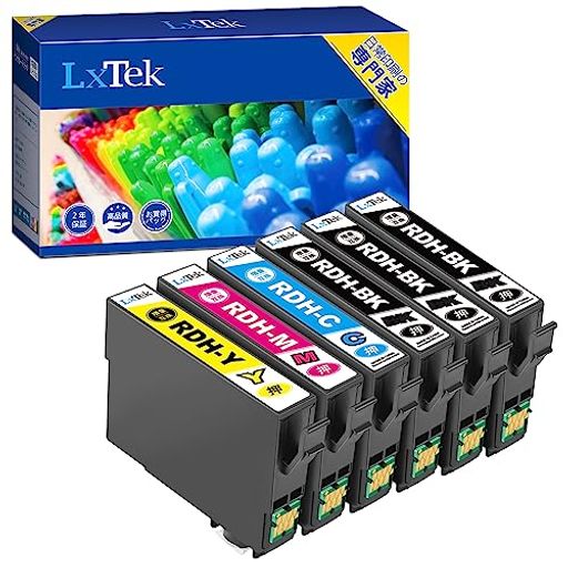 【lxtek】rdh-4cl 互換インクカートリッジ エプソン epson 用 rdh リコーダー インク 4色セット+2本 合計6本 大容量/説明書付/残量表示/個包装 px-048a px-049a