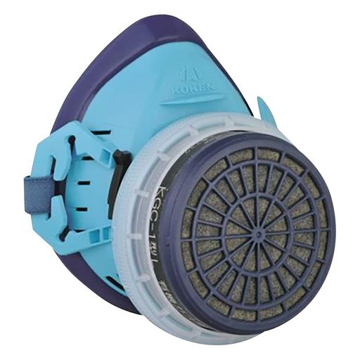 原産国:日本 材質:接顔部/シリコーンゴム ボンネット面体部/ポリプロピレン 規格:直結式小型防毒マスク 吸気抵抗:25Pa 排気抵抗:45Pa 国家検定合格第TN421号 ※吸収缶別売