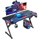 HLDIRECTゲーミングデスクLED付き「メーカー2年保証」幅100CM*奥行60CMPCデスクパソコンデスクオフィスデスクY字脚ゲームデスク炭素繊維天板ヘッドフォンフックとカップホルダー付き組立簡…(3)