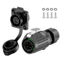 E-WeiChatEW-LP16産業用防水コネクタIP68高速プラグイン接続航空コネクタPBT樹脂ハウジング丸型コネクタクイック・ディスコネクト電気コネクタM162-9ピンフランジ・ソケット(4ピン)(2)