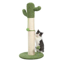 PAWZ ROAD 爪とぎポール サボテン 小型キャットタワー 猫タワー ねこのおもちゃ省スペース 運動不足解消 遊び場 麻紐 LLサイズ ホワイト