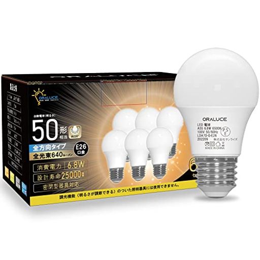 ORALUCE LEDŵ E26 40W~50W  6500K 6.8W 640LM 220ٹ۸ 鿧 ĴԲ 6 LDA7D-G-E26