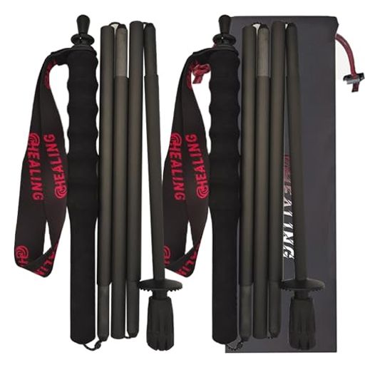 KHEALINGトレッキングポールカーボン折畳み【超軽量110g/120g/130G】炭素繊維登山ポール5節2本セット110/120/130cmハイキングポール滑り止めコンパクト遠足登山用品徒歩キャップ吸湿発散性に