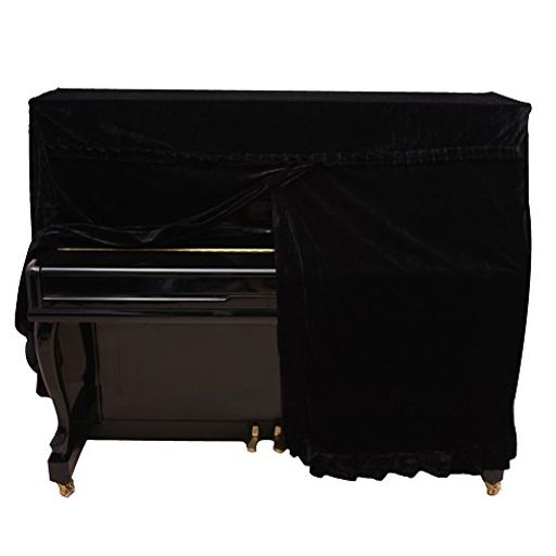 ピアノカバー 毛織物 優れた通気性 典的なデザイン 軽量で便利 柔らかい しっかり保護 両側から開くこ ができる ニーズに合わせる(ブラック)