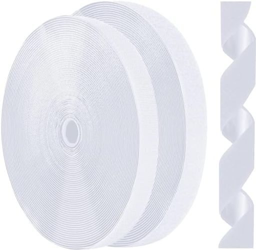 面ファスナー両面テープ付き超強力マジック貼付テープ粘着力強い幅25mmx長5M防水耐熱DIY用網戸用車用業務用工業用オスメスブラックホワイト(16mm*5mホワイト)