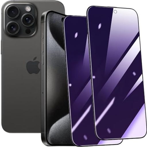 【ブルーライトカット+覗き見防止】IPHONE 15 PRO ガラスフィルム 2枚セット アイフォン 15 PRO 強化ガラス 液晶 保護フィルム ブルーライトカット(視力を保護 目の疲れ軽減)旭硝子 硬度9H 飛散防止 指紋防止 気泡防止 耐衝撃