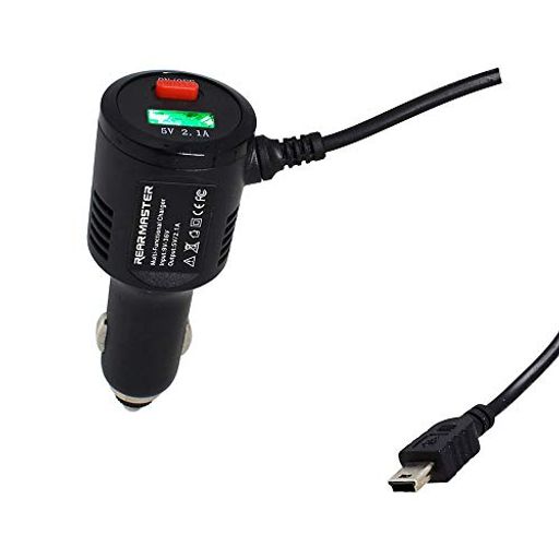 REARMASTER® ドライブレコーダー用ユニバーサルシガーライター電源ケーブル USB充電器とスイッチボタン付き(MINI-USB)3.5M