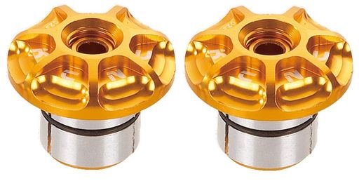 世界最軽量レベルのハンドルエンドキャップ フラットハンドルの左右に取り付けて、グリップへのダメージを防ぐバーエンドプラグ。 ハンドルの外側から4mmの六角レンチを使ってうすを広げてハンドルへ固定する方式。固定力が高く、取り付けも簡単。 材質:6061アルミニウム合金 適合内径:φ18~25mm 適合:MTBハンドルなど 参考重量:12g(1個) 2個入