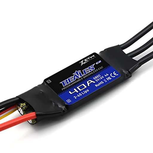 32ビットアンプZTW BEATLES G2 ESC 40A内蔵スイッチングBEC 5V/6V 4A 2-4S ブラシレススピードコントローラーRC飛行機ヘリコプター固定翼空用 (40A G2 ESC)