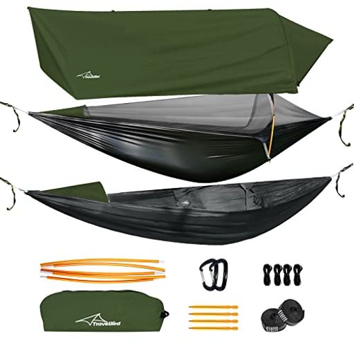 キャンプハンモック 防水 テント 蚊帳付き 防雨カバー 防虫