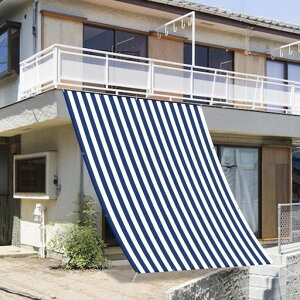SUNNYGUARD日除けシェード2x2mネイビー・ホワイト雨よけシェードオーニング撥水サンシェード日除けシェード屋外サンシェードベランダUVカット庭用・廊下・バルコニー用ウッドデッキの雨…