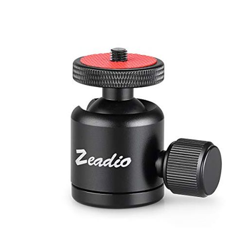 ZEADIO三脚ミニ雲台 LEDライト、モニター、ランプ三脚、カメラ、デジタル一眼レフ、一脚、スライダーなど用の360°回転可能な金属マウントアダプター