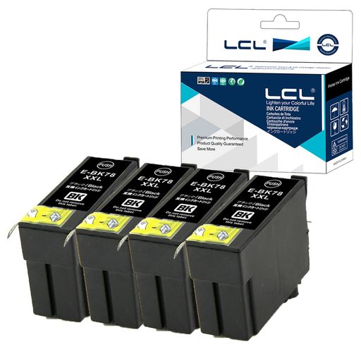 LCLエプソン用ICBK78ICBK77(4パックブラック)大容量IC78XXL互換インクカートリッジ残量表示付き対応機..