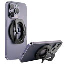 ENGMOLPHYMAGSAFE対応バンカーリングマグセーフスマホグリップ【ダブルフィンガーリング構造】IPHONE15/16/14/13/12シリーズ用スマホマグセーフリング磁気フィンガーリングホールド(黒)(2)