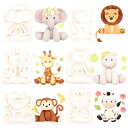 FUNSHOWCASEシリコンモールド動物レジンアロマストーン手作り粘土ケーキデコ子供6個セット