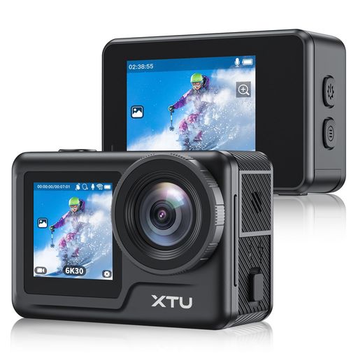 アクションカメラ 6K30FPS 20MP アクションカム 本機防水 水中カメラ 5GWiFi対応 SuperSmooth手ぶれ補正3.0 事前録画 HDR機能 1550mAhバッテリー付き Type-C外部マイク対応