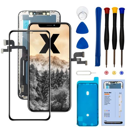 TEARUEIPHONEX液晶パネル交換IPHONEX画面交換IPHONEXLCDフロントパネル交換用液晶パネルタッチパネル修理キット修理工具付きIPHONE画面交換キットIPHONE液晶パネル