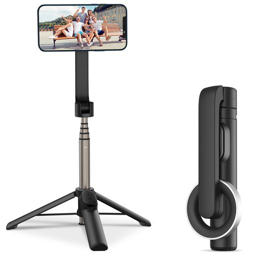 PPERFCOO自撮り棒マグネット超強力BLUETOOTHリモコン付き携帯スタンド三脚マウント無線SELFIESTICK折りたたみ360度回転シャッター付き多機能コンパクトじどり棒持ち運び便利マグセーフ式(ブラ… PPERFCOO自撮り棒マグネット超強力BLUETOOTHリモコン付き携帯スタンド三脚マウント無線SELFIESTICK折りたたみ360度回転シャッター付き多機能コンパクトじどり棒持ち運び便利マグセーフ式(ブラ…